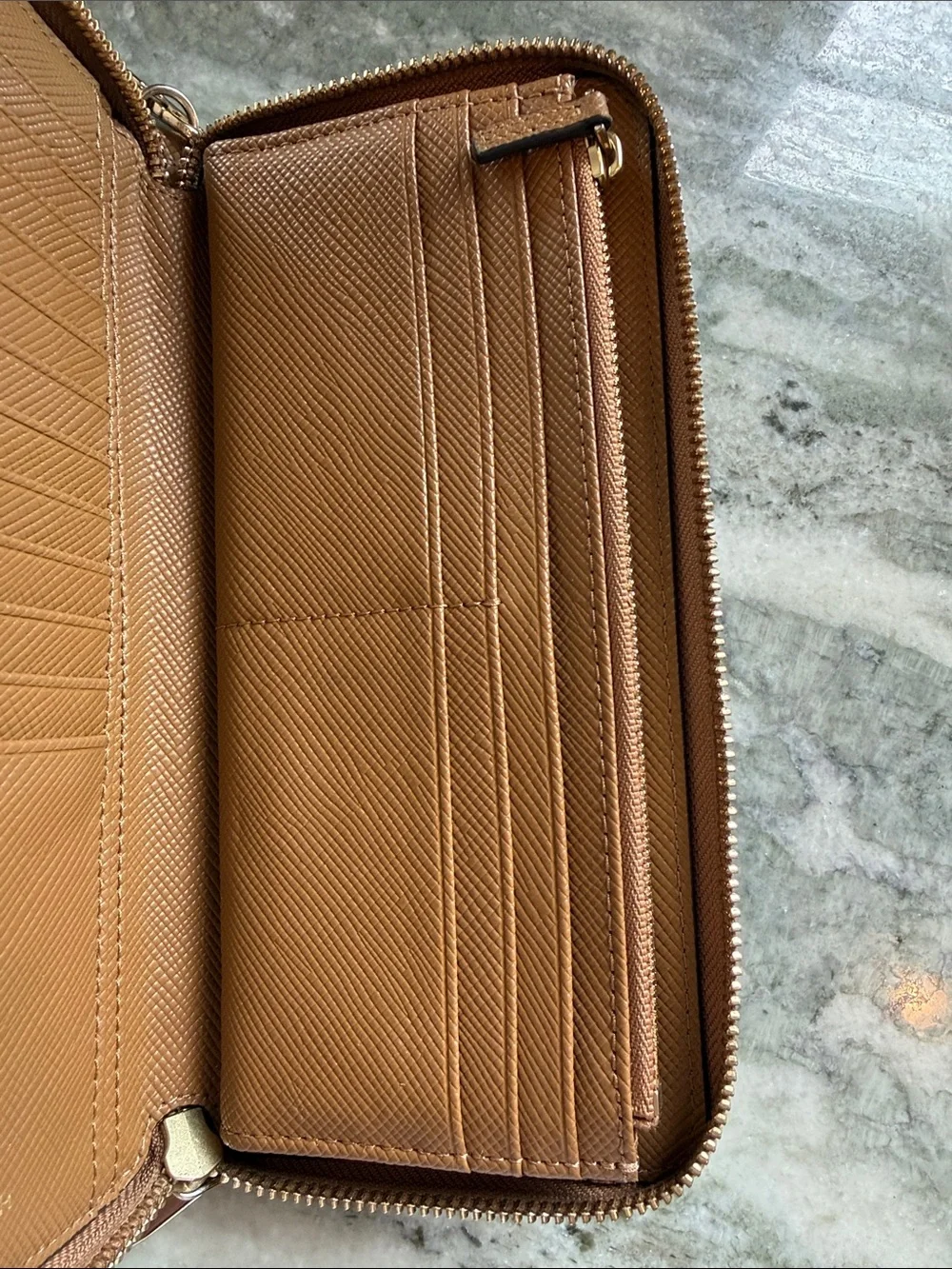 Tory Burch Tan Zip-Around Wristlet Wallet